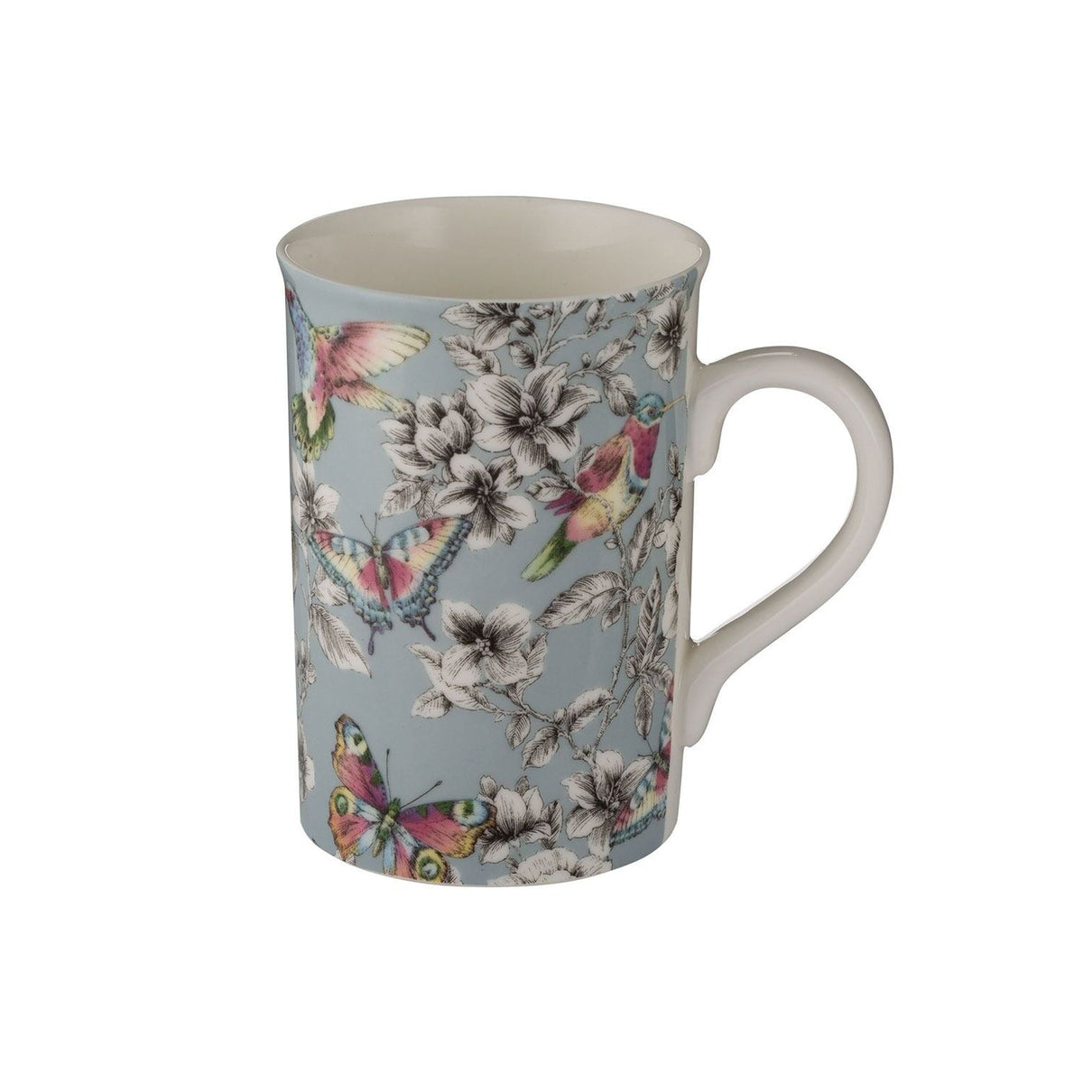 Hummingbird Floral Mug Duck Egg 300ml