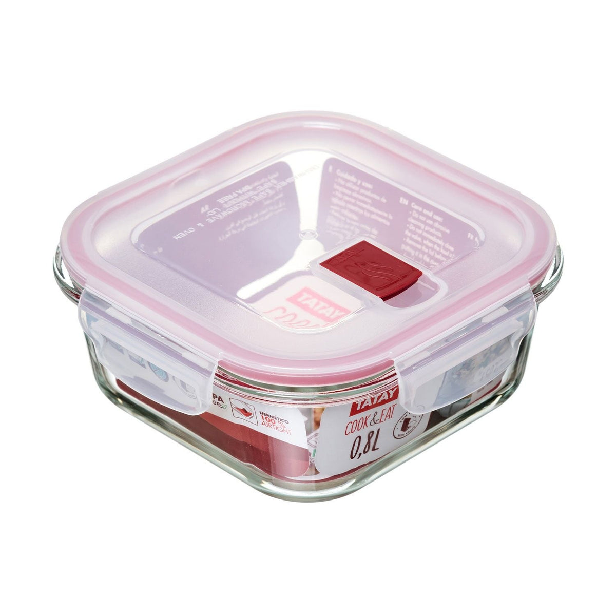 Cook & Eat Square Glass Container 0.8L