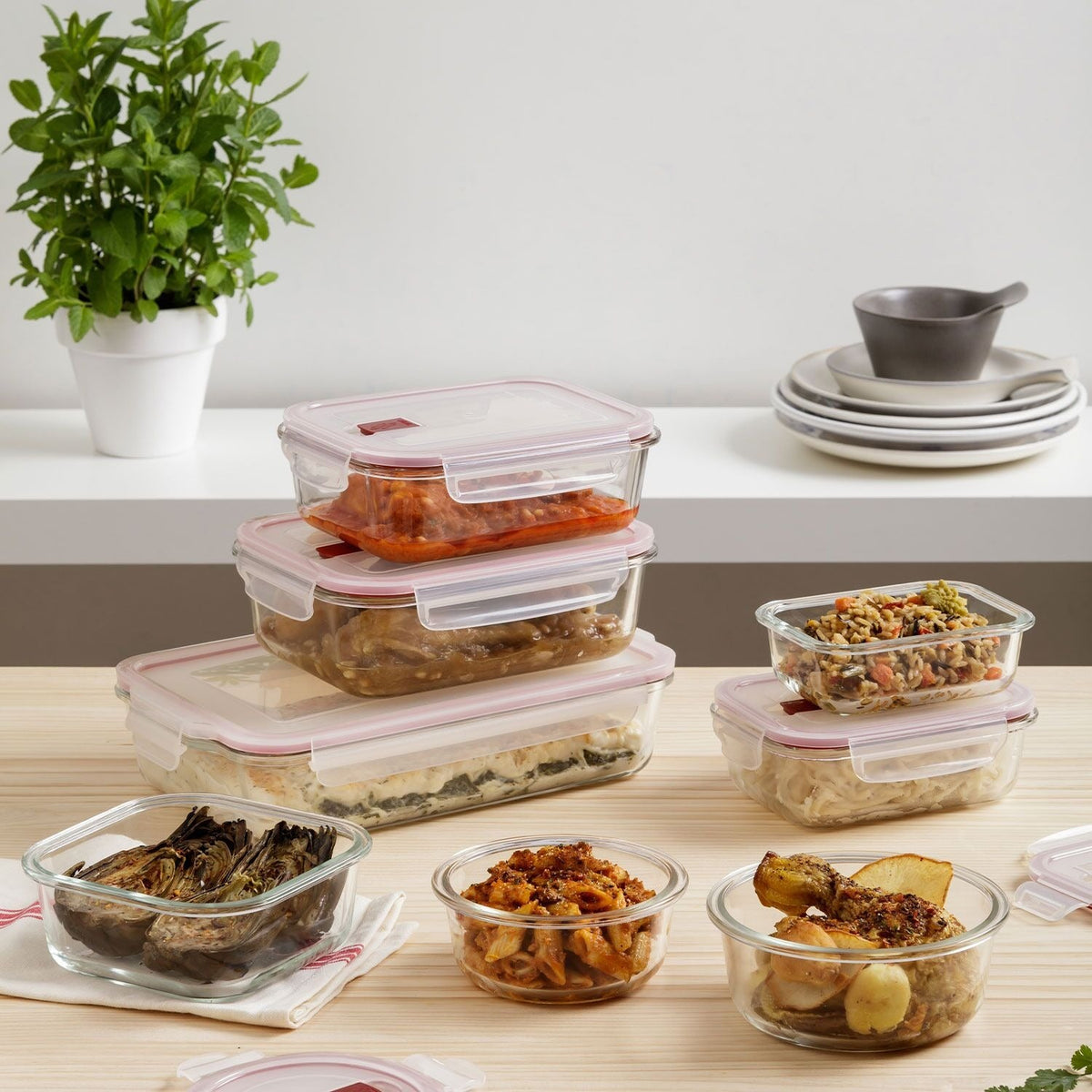 Cook & Eat Square Glass Container 0.8L