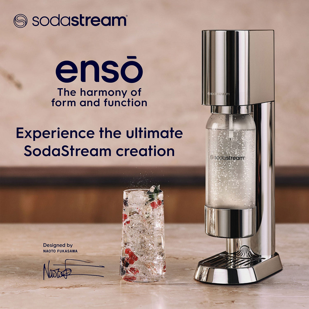 SodaStream Enso Stainless Steel Sparkling Drinks Maker
