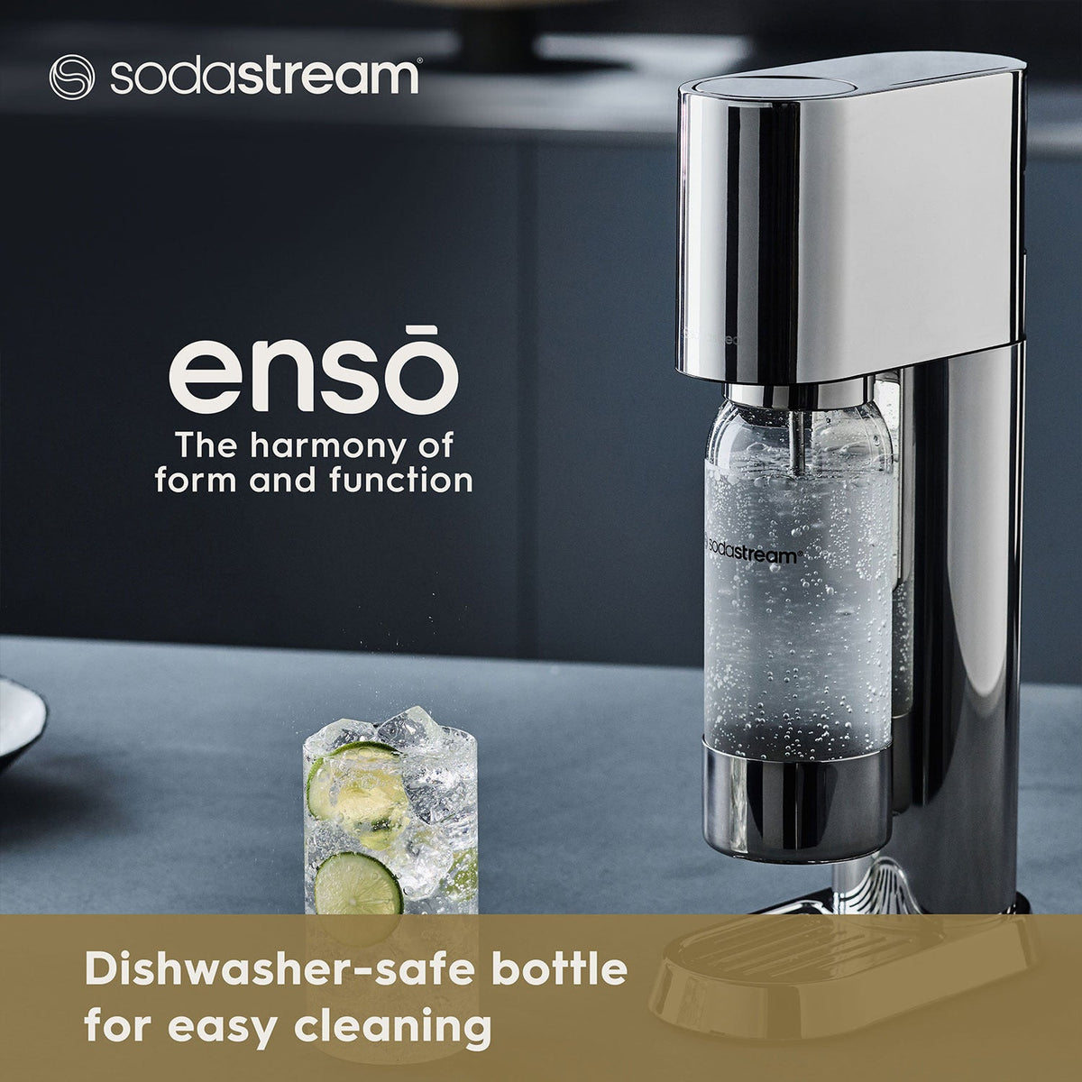 SodaStream Enso Stainless Steel Sparkling Drinks Maker