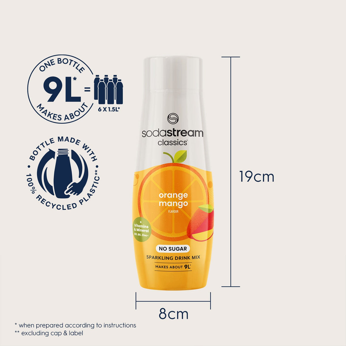 SodaStream Classics Zero Orange Mango Sparkling Drink Mix 440ml