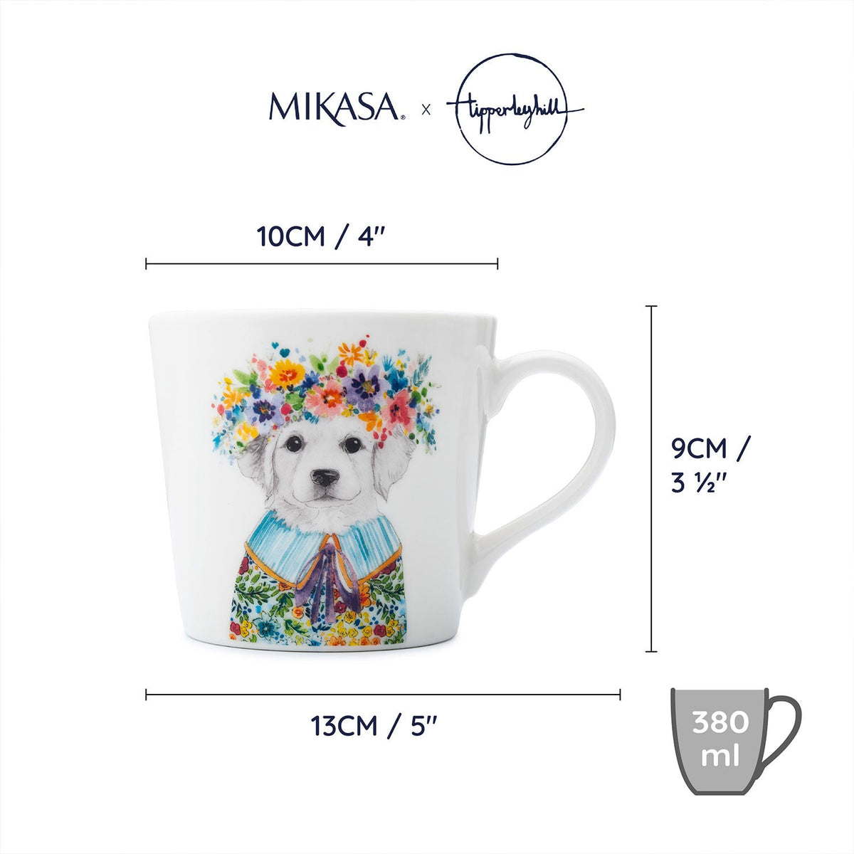 Mikasa Tipperleyhill 380ml Fine China Mug, Puppy