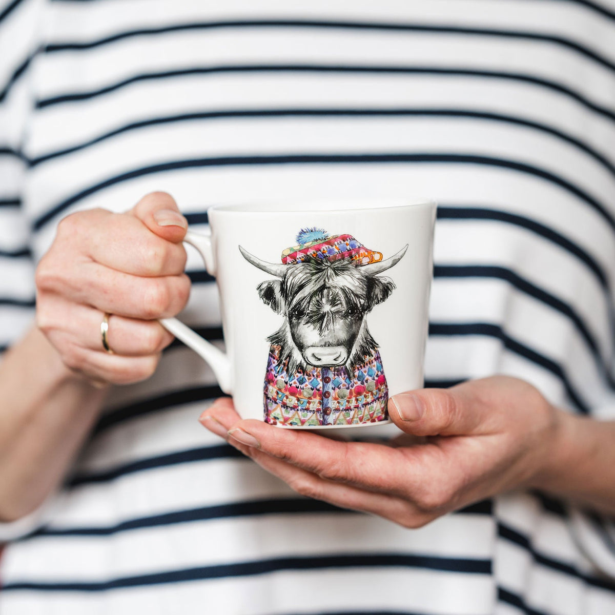 Mikasa x Tipperleyhill 380ml Fine China Mug, Cow