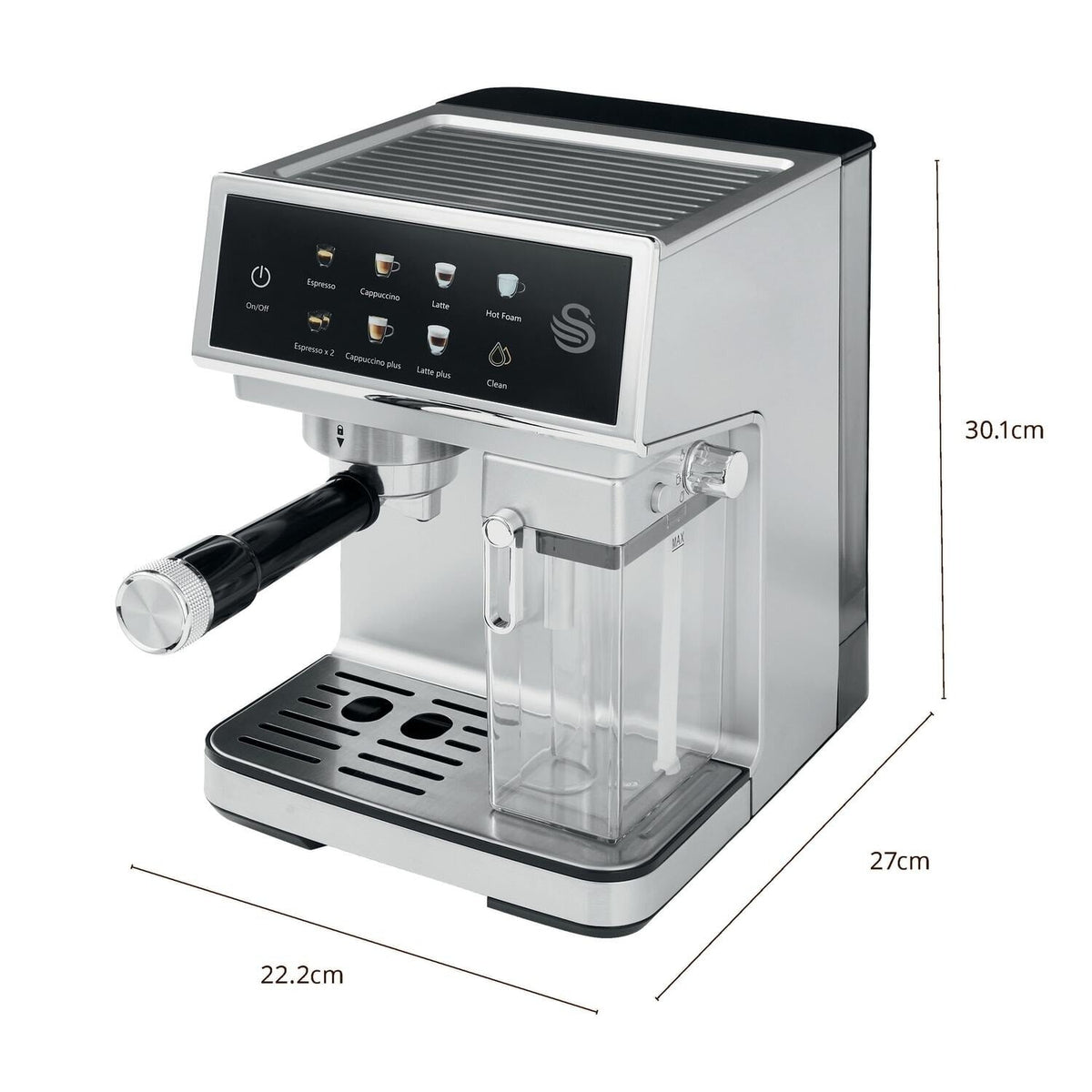 Swan Digital One-Touch Espresso Coffee Machine with Automatic Milk Frother