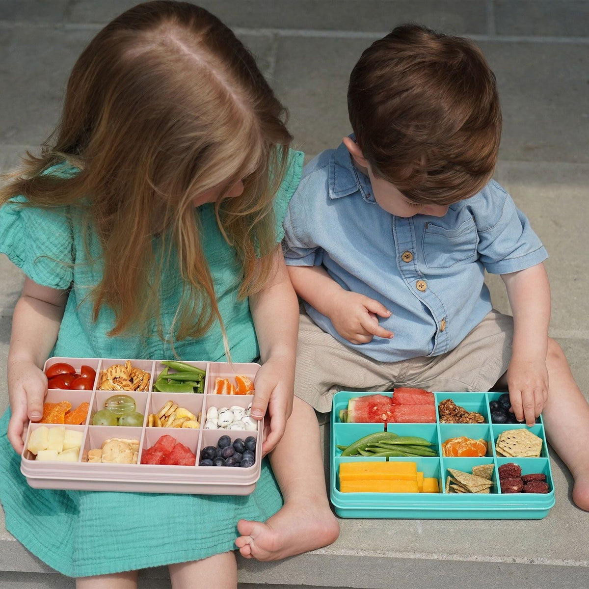Melii Snackle Box Regular with 12 Compartments - Blue