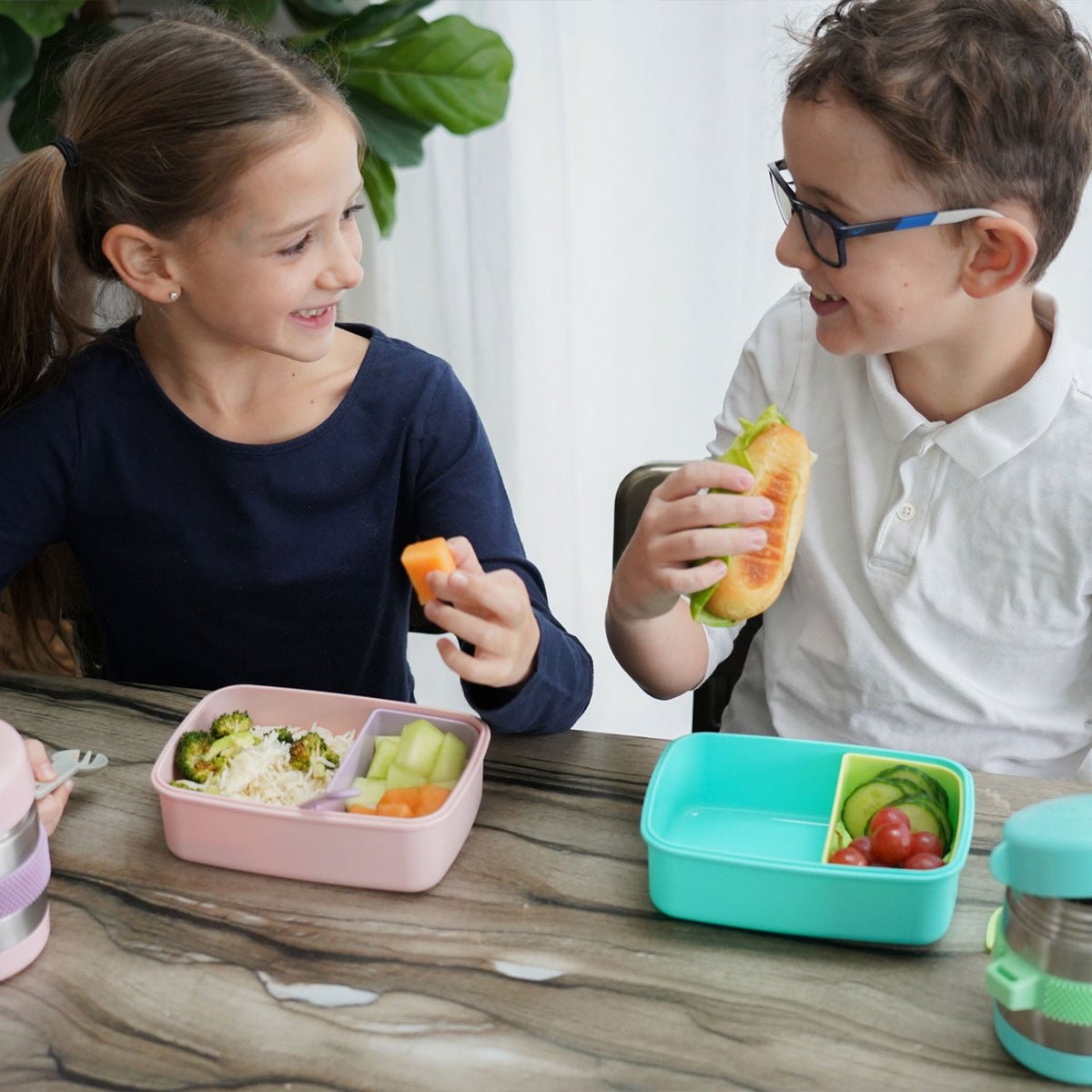 Melii Bento Box with Removable Compartment 880ml - Blue