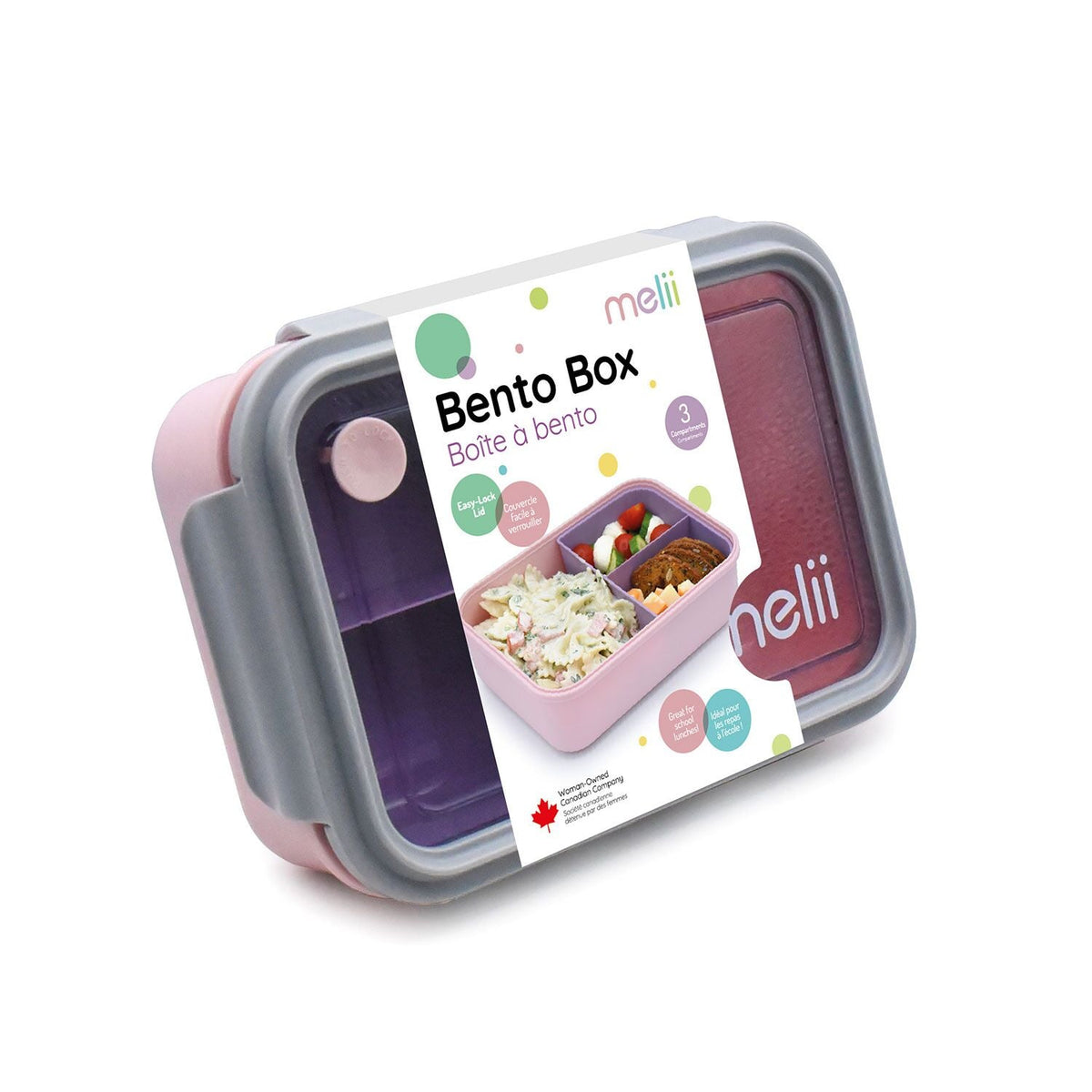 Melii Bento Box with Removable Compartment 1250ml - Pink