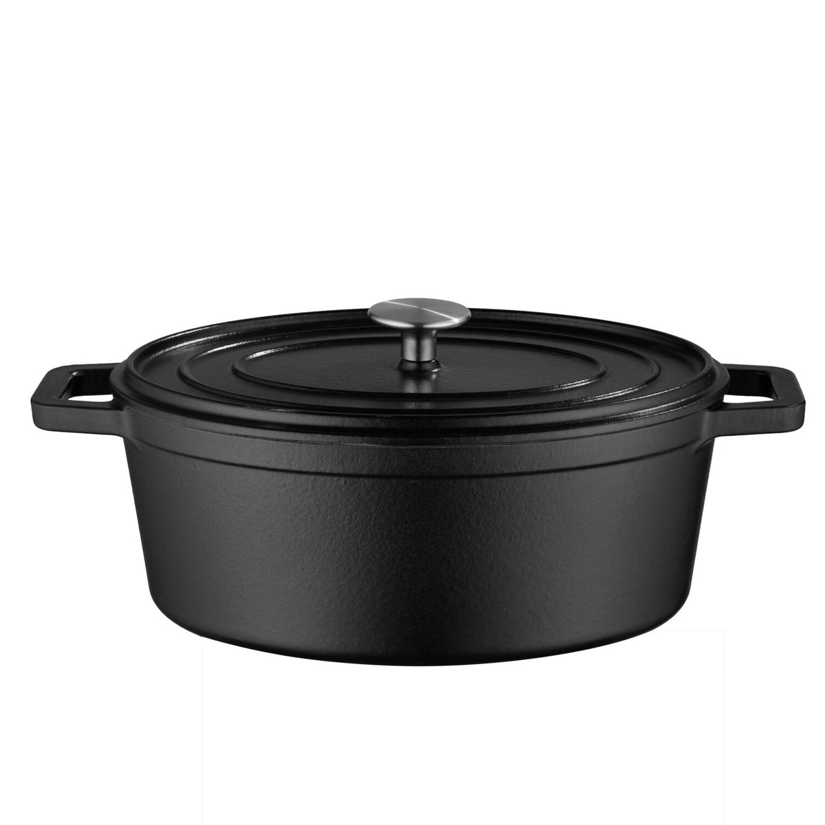 Lakeland Cast Iron 29cm Oval Casserole Black