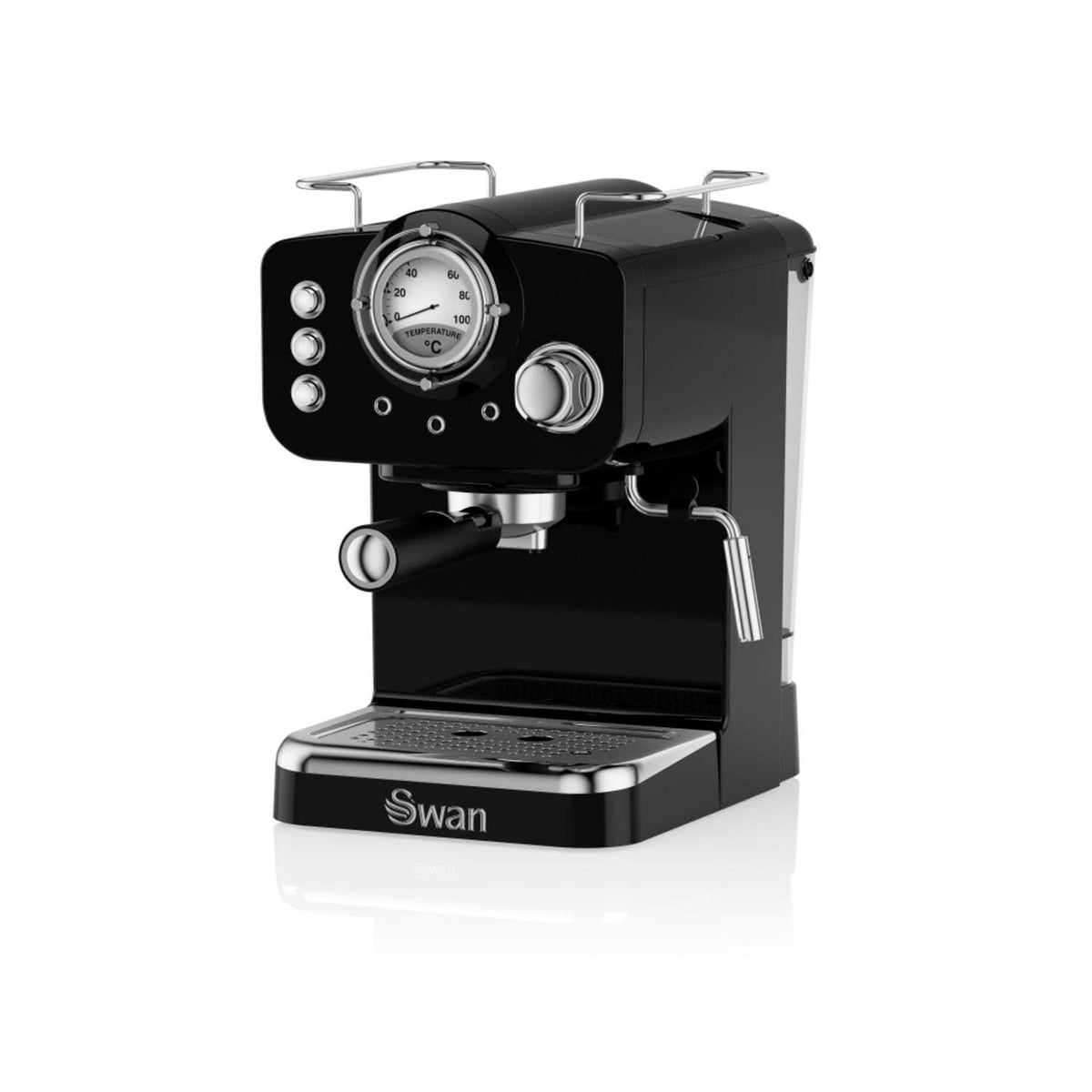Swan Retro Pump Espresso Coffee Machine - Black