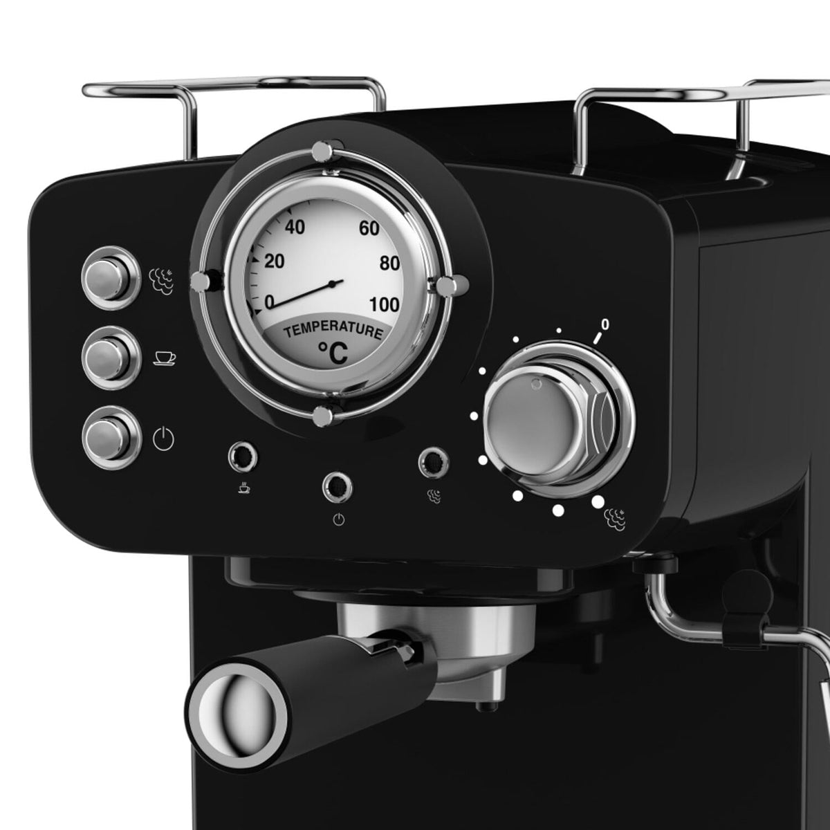 Swan Retro Pump Espresso Coffee Machine - Black
