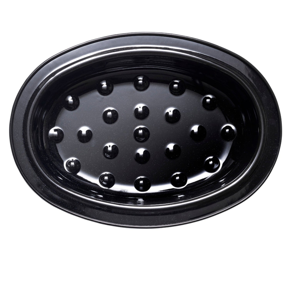 Enamel Self Basting Oval Roasting Tin with Lid