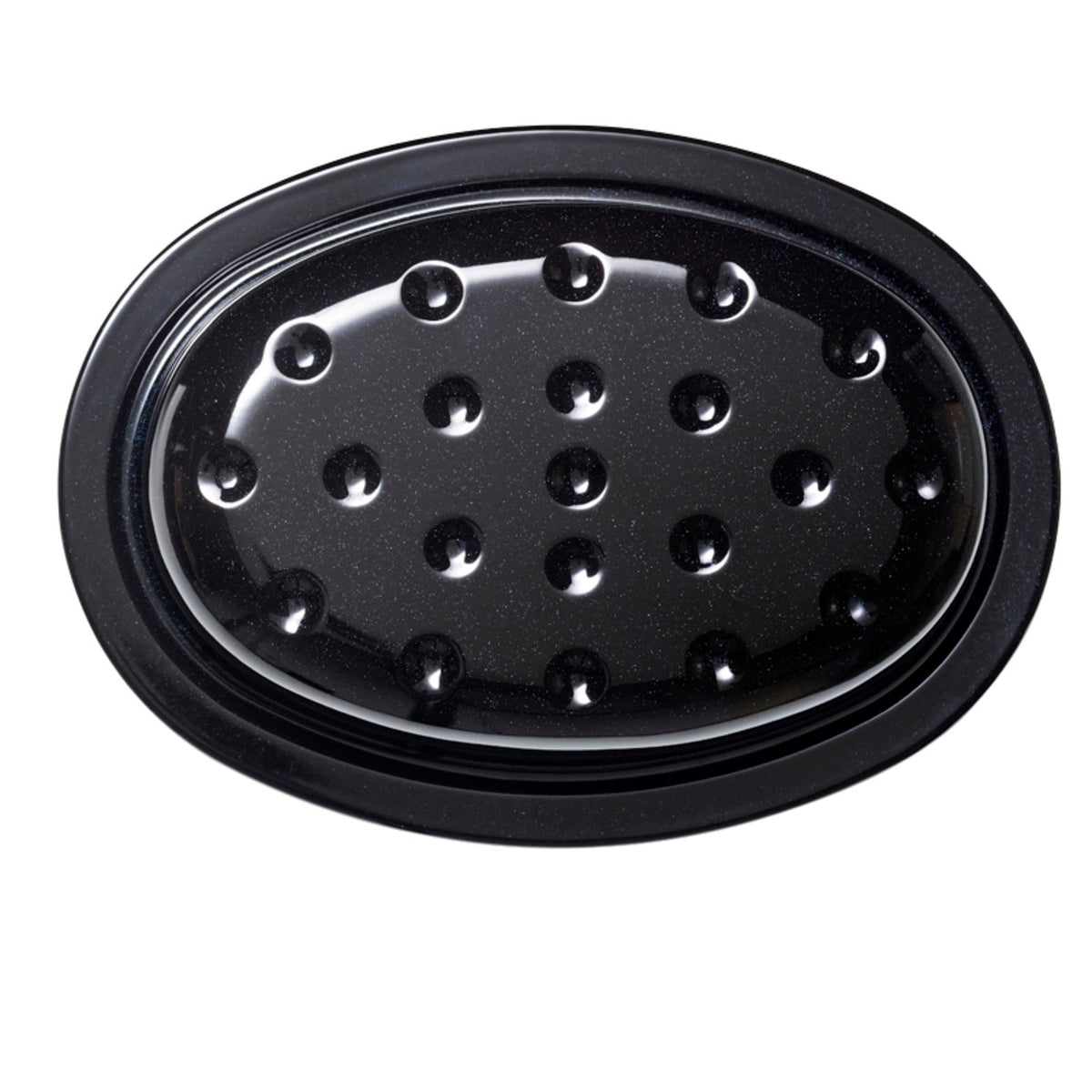 Enamel Self Basting Oval Roasting Tin with Lid