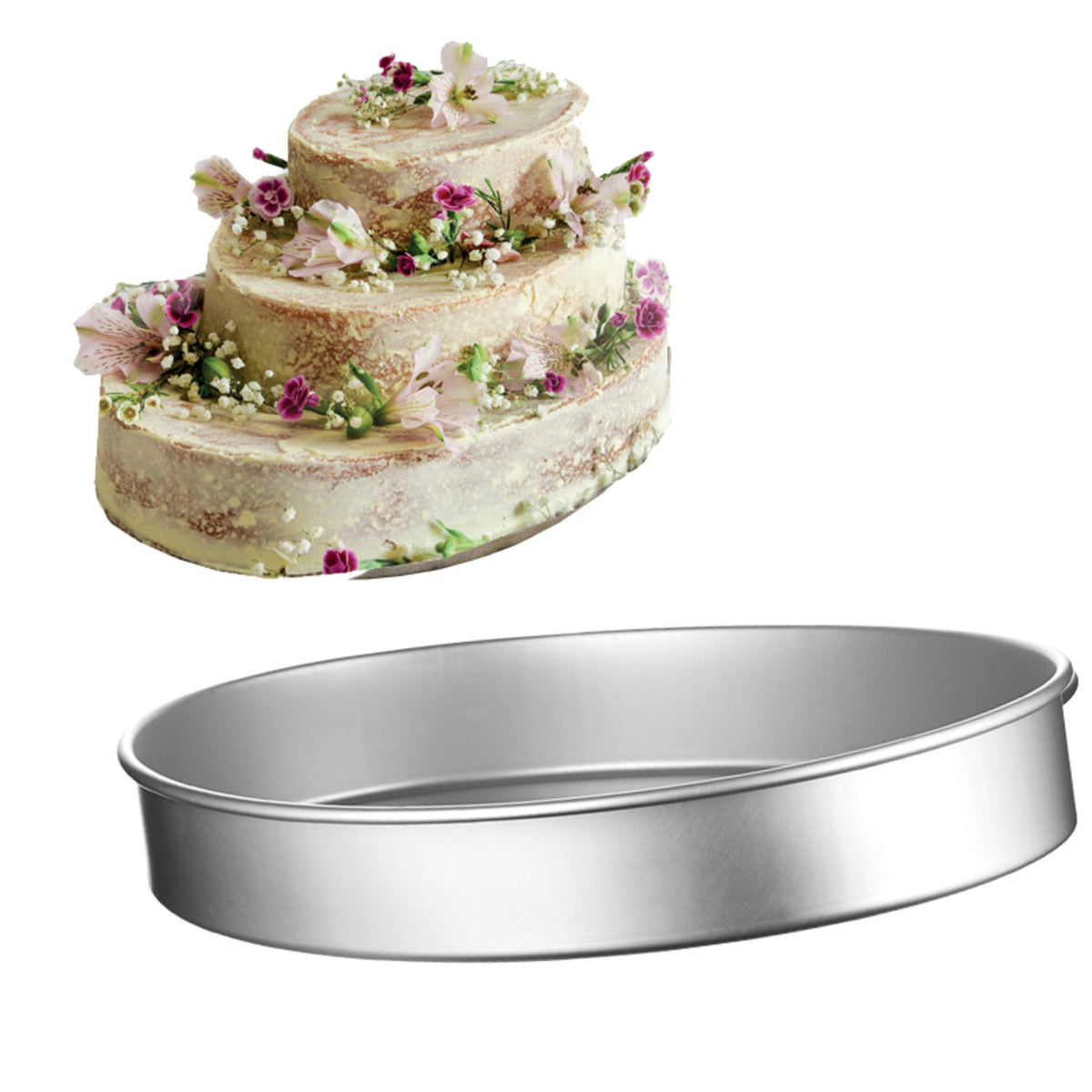 Lakeland Silver Anodised Aluminium Large Oval Cake Tin – 35.5 x 26.5cm