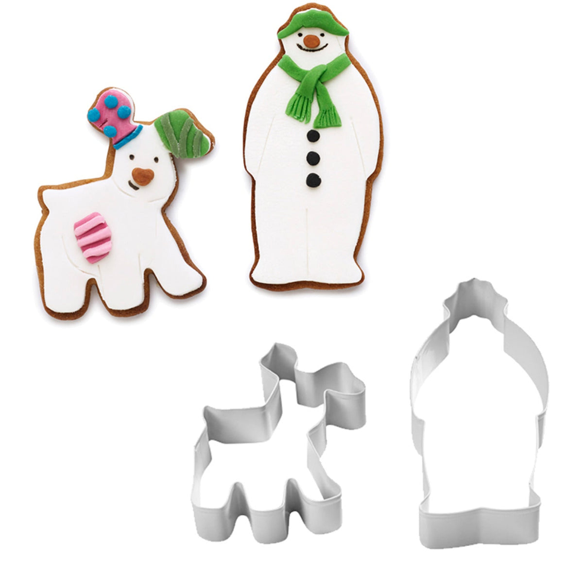 Snowman and Snowdog 2-Piece Cookie Cutter Set