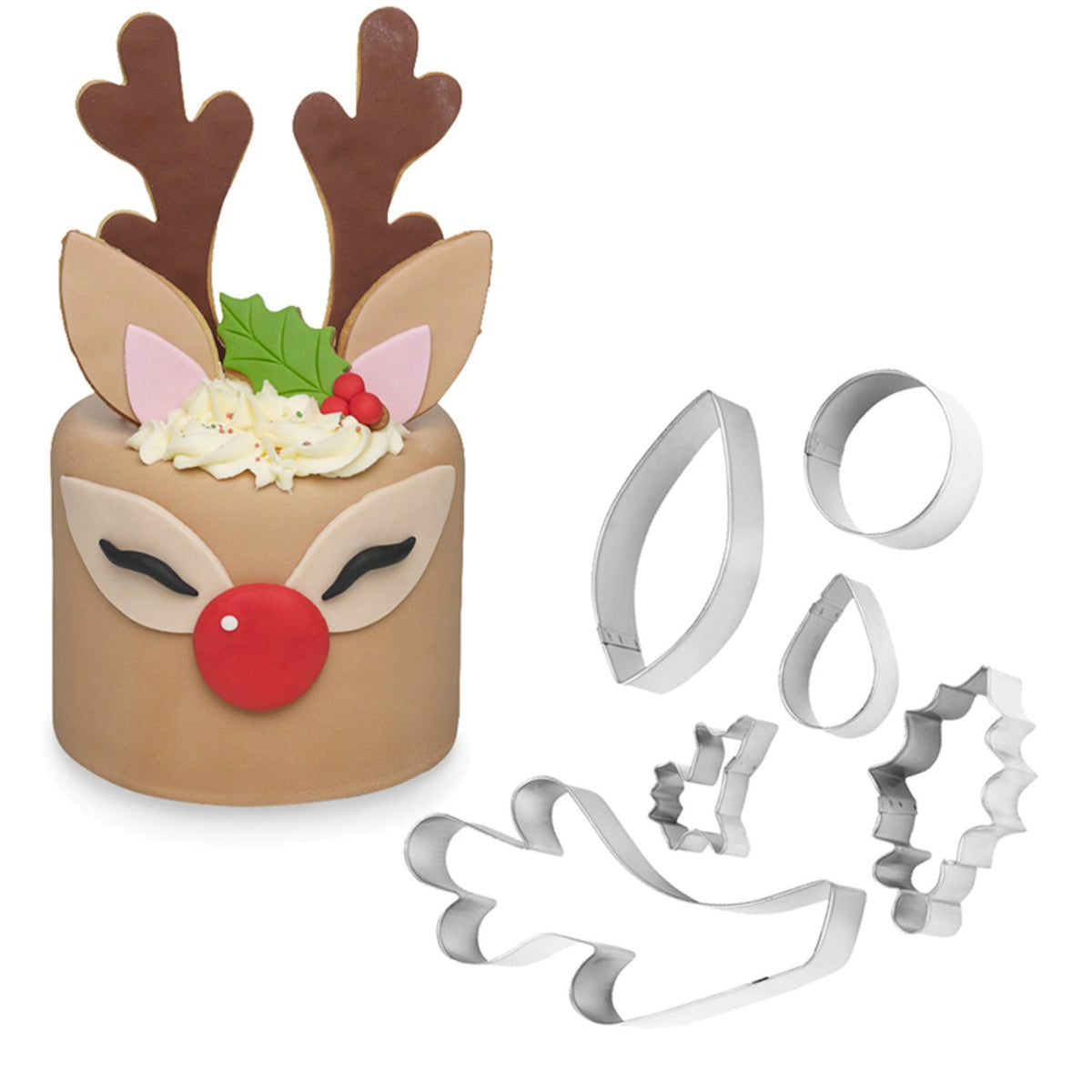 6pc Reindeer Cake Decorating Cutter Set