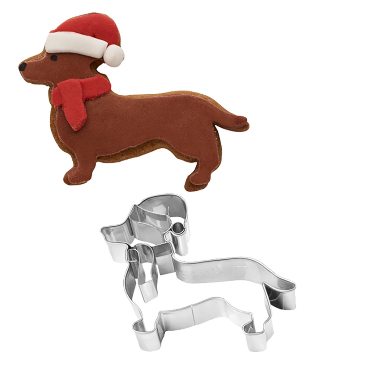 Dachshund Christmas Cookie Cutter Stainless Steel