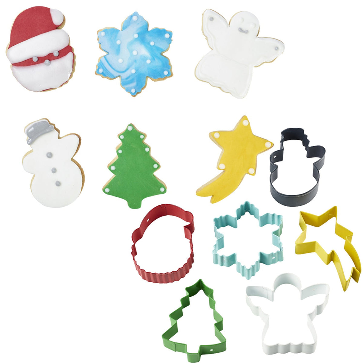 6 Christmas Cookie Cutters on a Ring