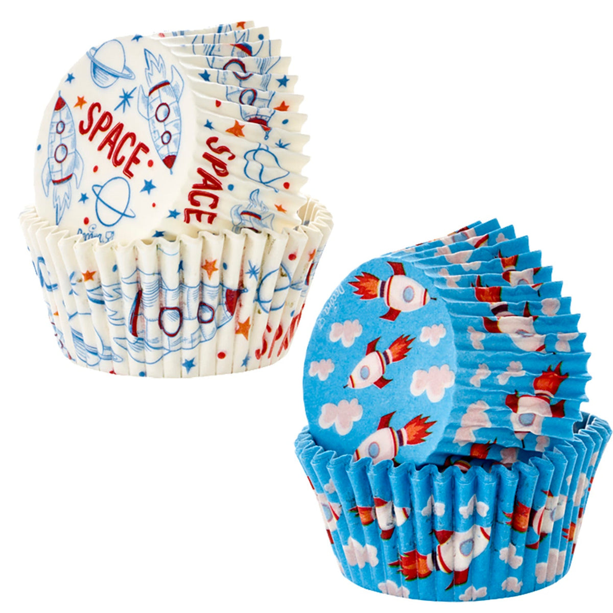 36 Space Cupcake Cases – 2 Designs