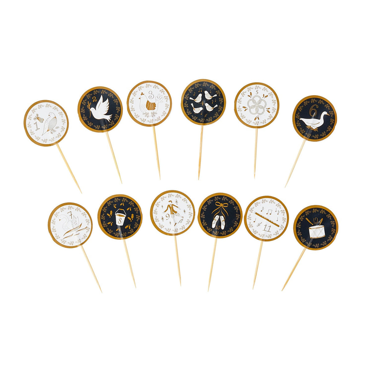 12 Days of Christmas Cupcake Toppers – Pack of 24