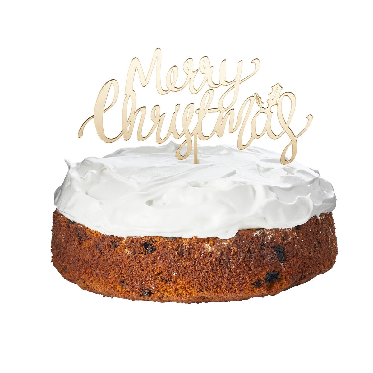 Merry Christmas Script Cake Topper Gold