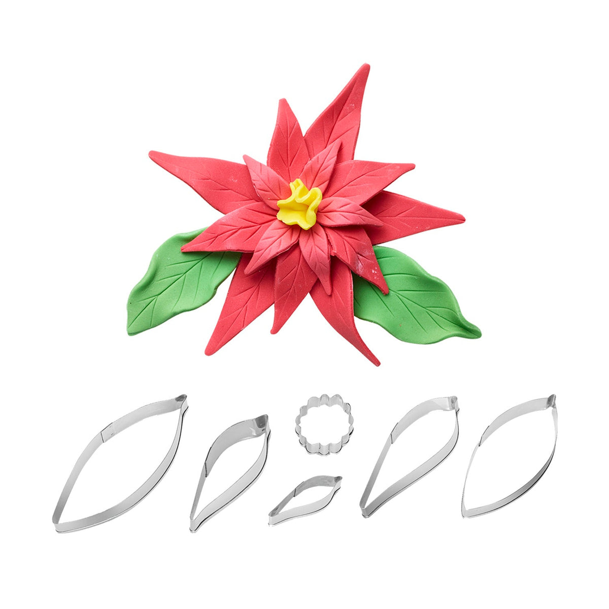 6-Piece Poinsettia Icing Cutter Set