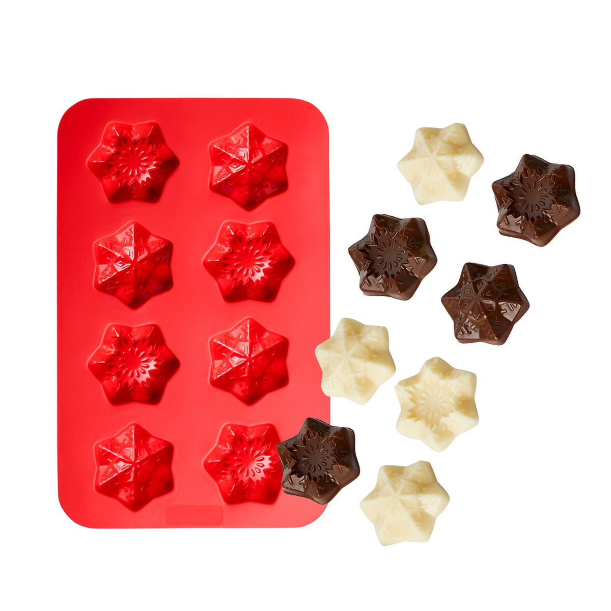 2 Lakeland Snowflake Silicone Chocolate Moulds