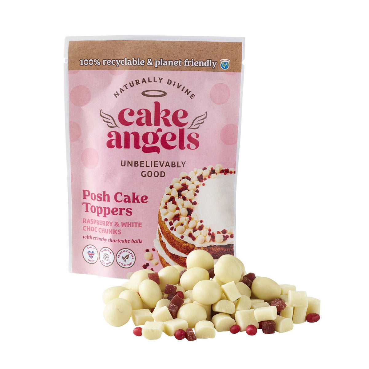 Cake Angels Raspberry and White Chocolate Posh Cake Toppers 90g