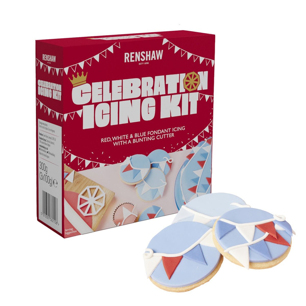 Renshaw Celebration Icing – 300g Red White and Blue