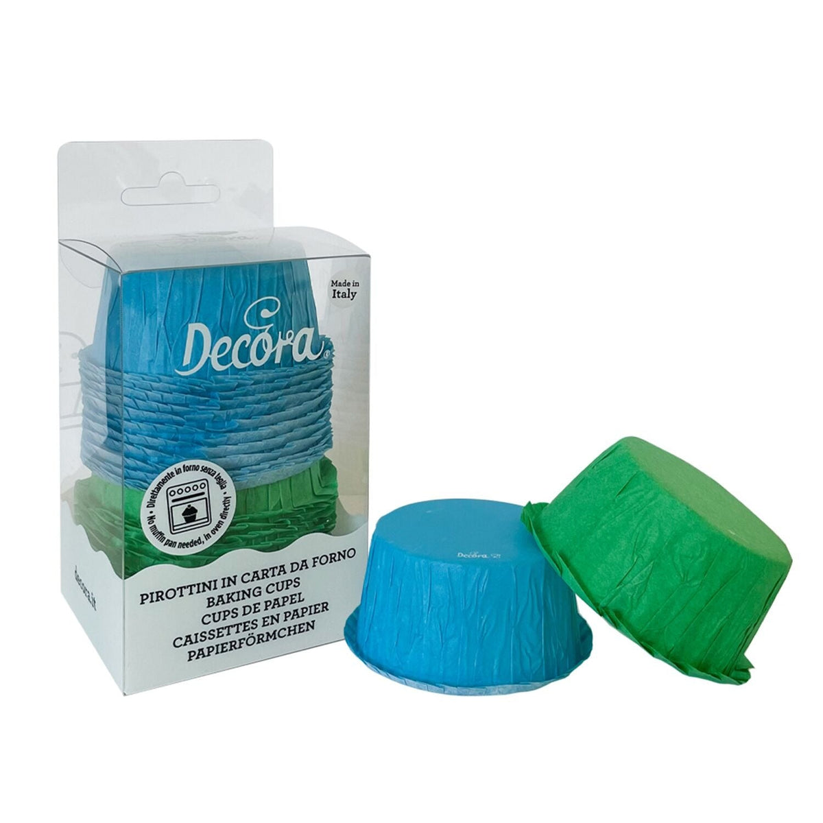 Decora Cupcake Cups Blue and Green - Pack of 25