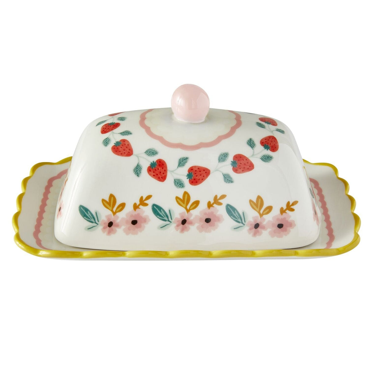 Strawberry Patch Butter Dish