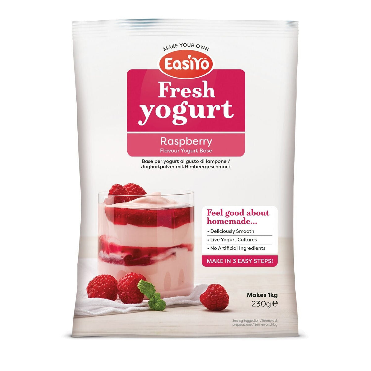EasiYo Everyday Raspberry Yoghurt Mix - 1 Sachet