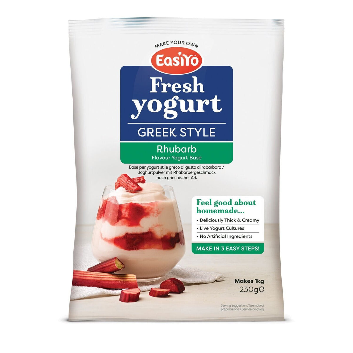 EasiYo Everyday Rhubarb Yoghurt Mix - 1 Sachet