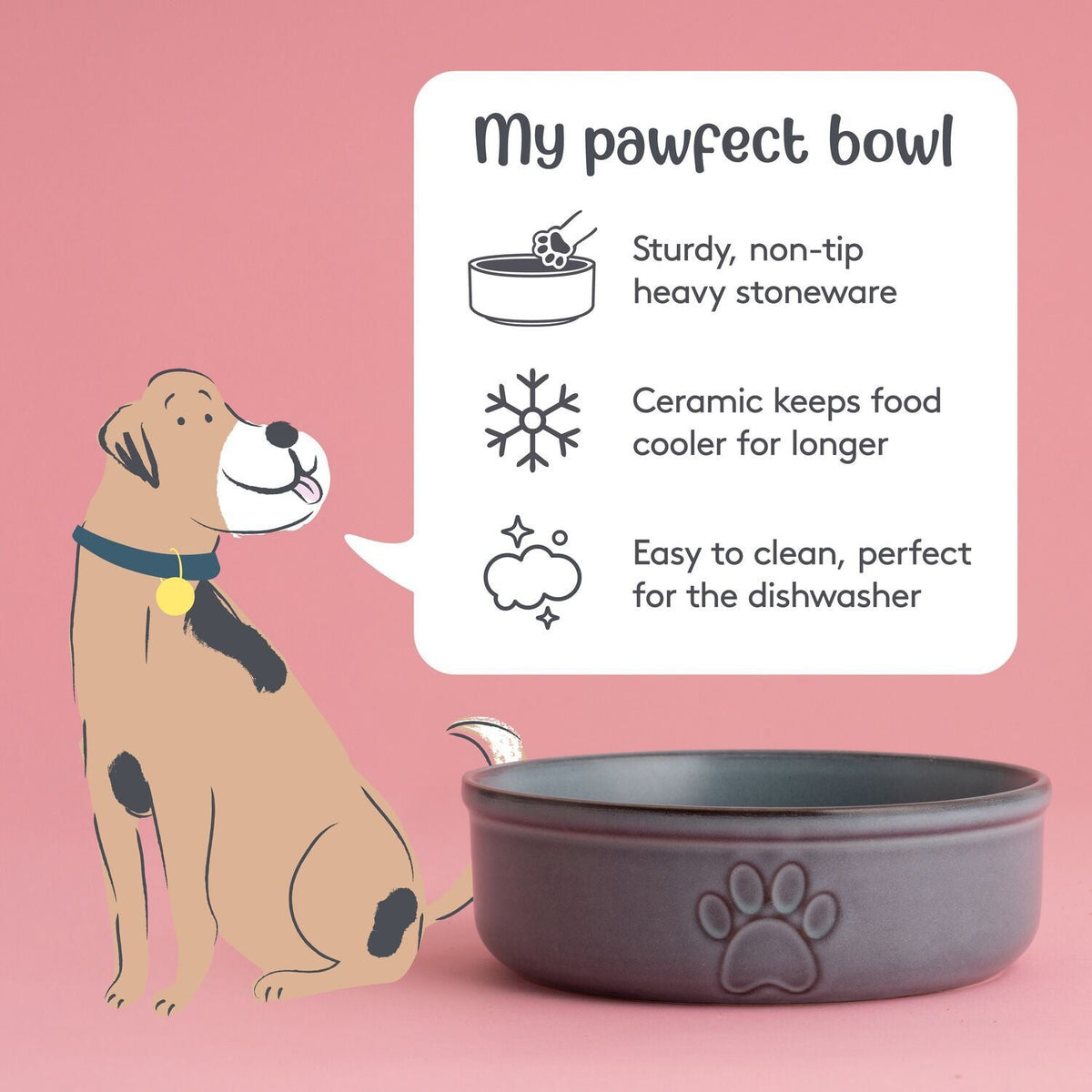 Mason Cash Reactive Large Dog Bowl - 18cm