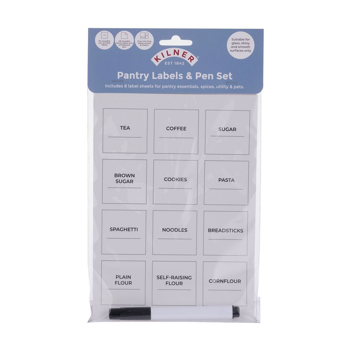 Kilner Pantry Label Set – Pack of 142