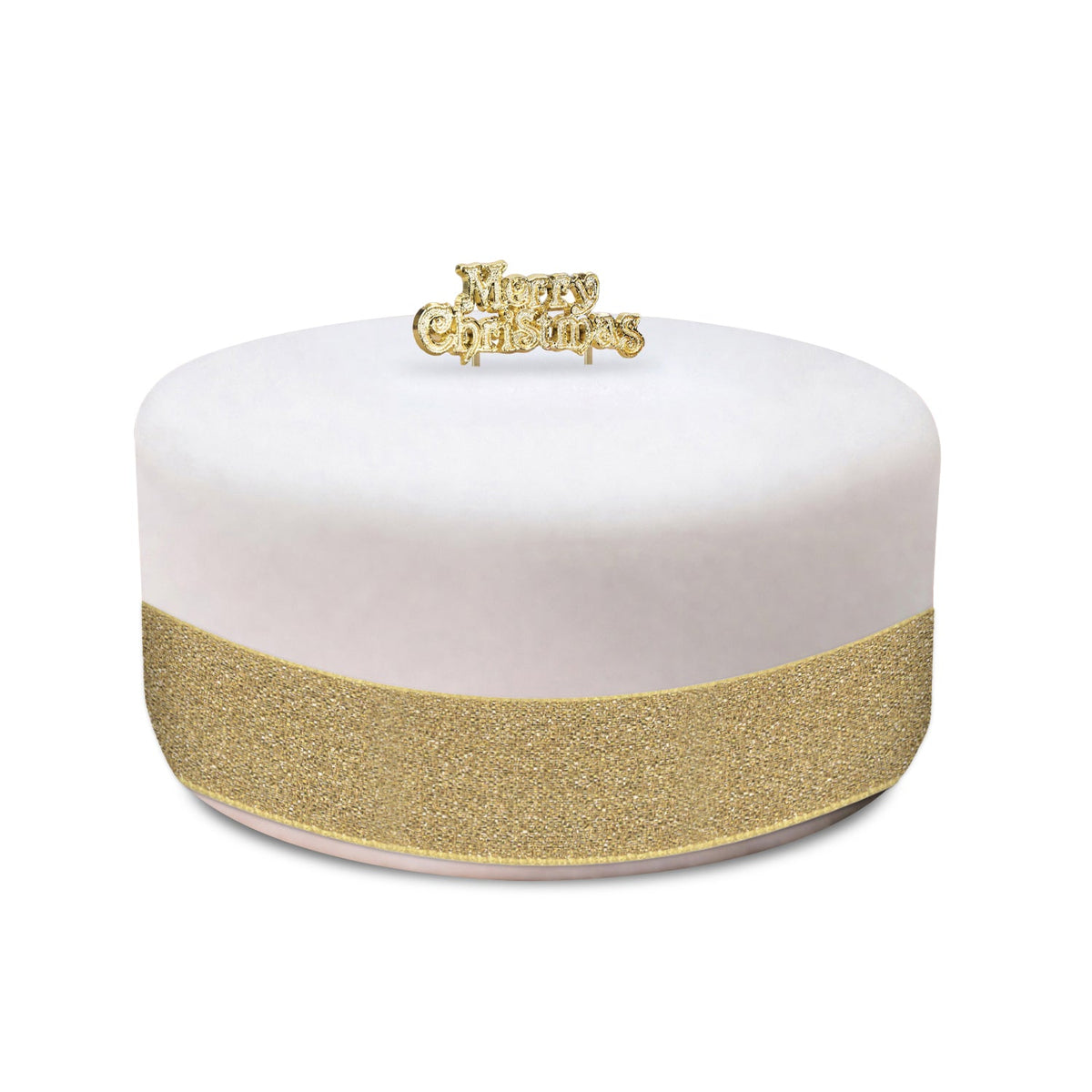 Gold Cake Ribbon and Merry Christmas Motto