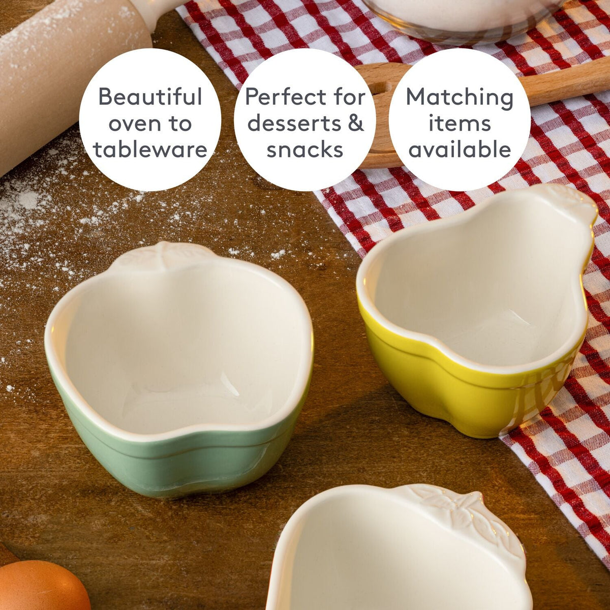 Mason Cash Ceramic Fruit Ramekins - Set of 3