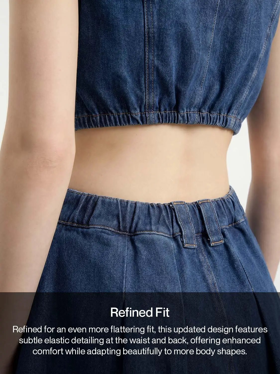 Sleeveless Shirt Collar Cutout Button Front Mini Denim Dress