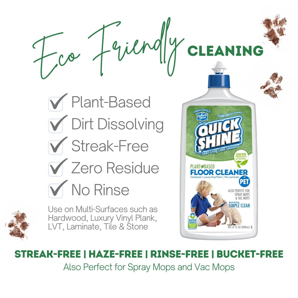 Quick Shine Plant-Based Pet-Friendly Floor Cleaner