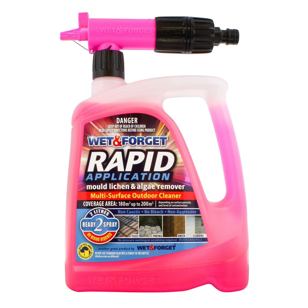 Wet & Forget Rapid Mould & Algae Remover Spray 2L