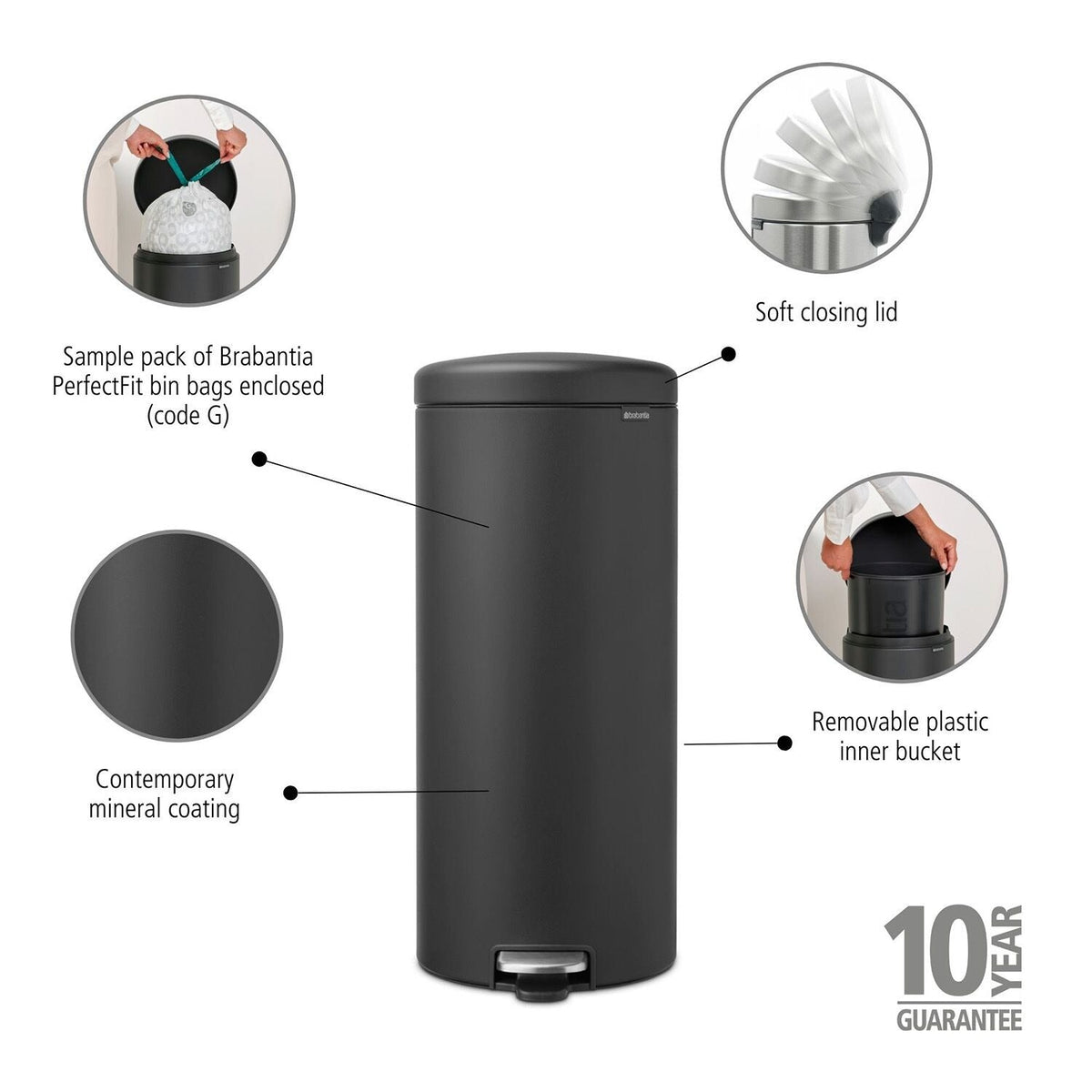 Brabantia NewIcon Pedal Bin 30L