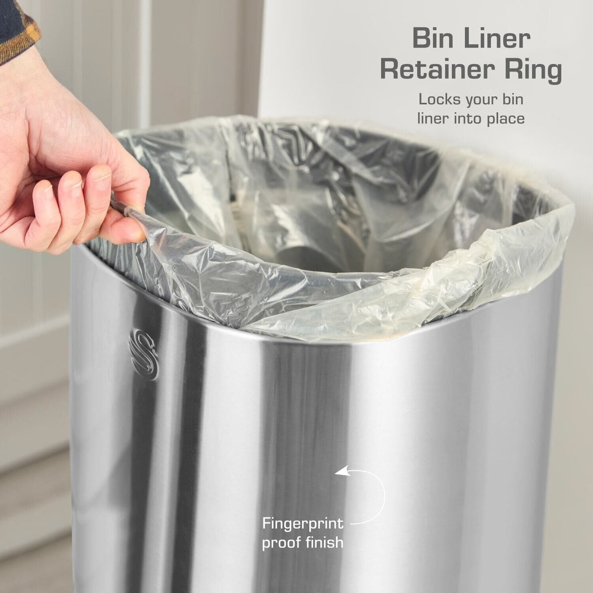 Swan 30L Square Sensor Bin