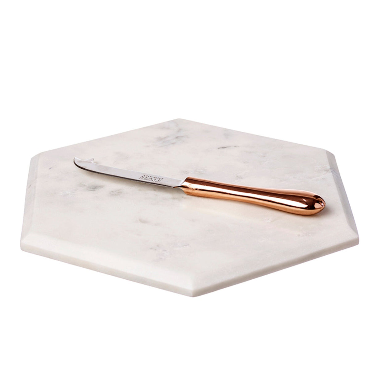 Just Slate Hexagonal Marble Board With Copper Knife
