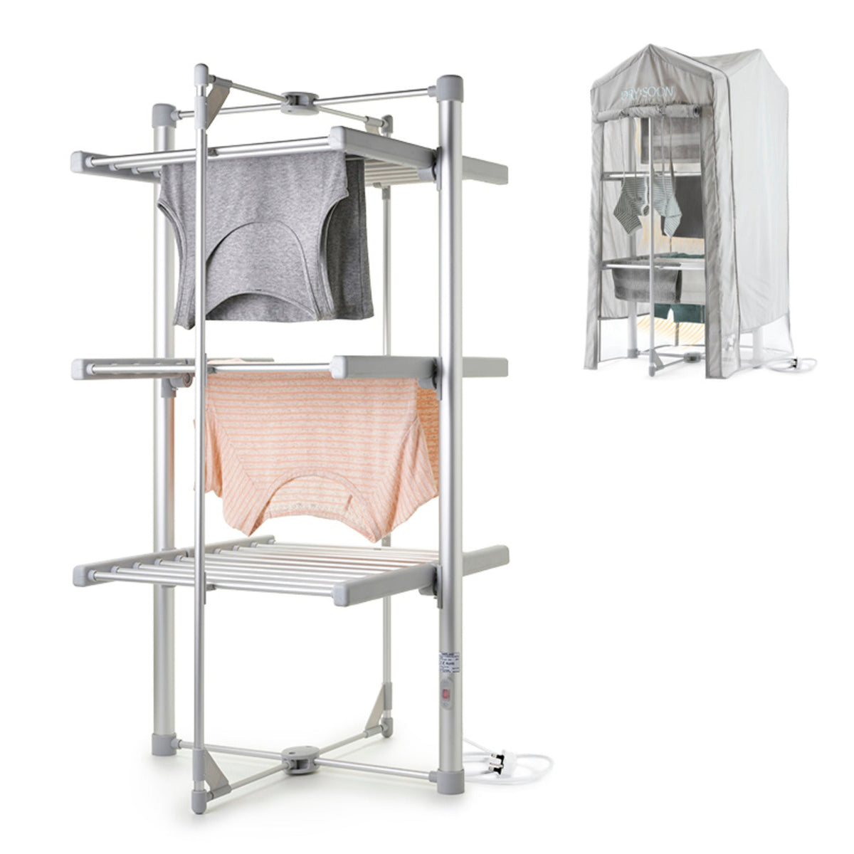 Dry:Soon Mini 3-Tier Heated Airer and Cover Bundle