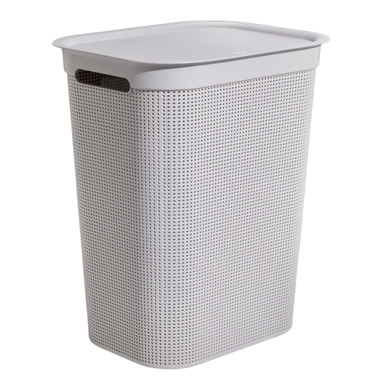 Breezy Lidded Laundry Hamper Taupe 50L