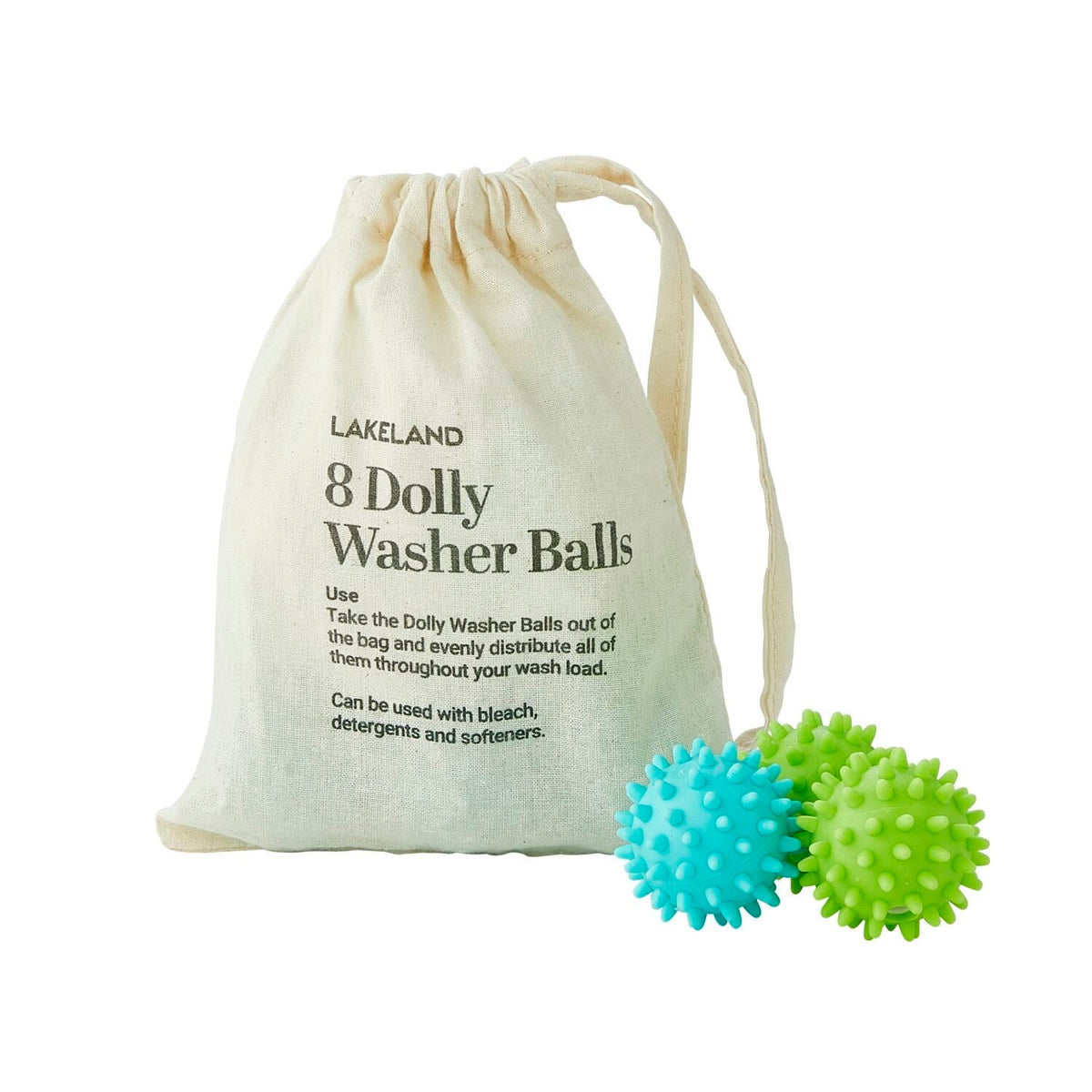 8 Dolly Washing Balls with Cotton Bag