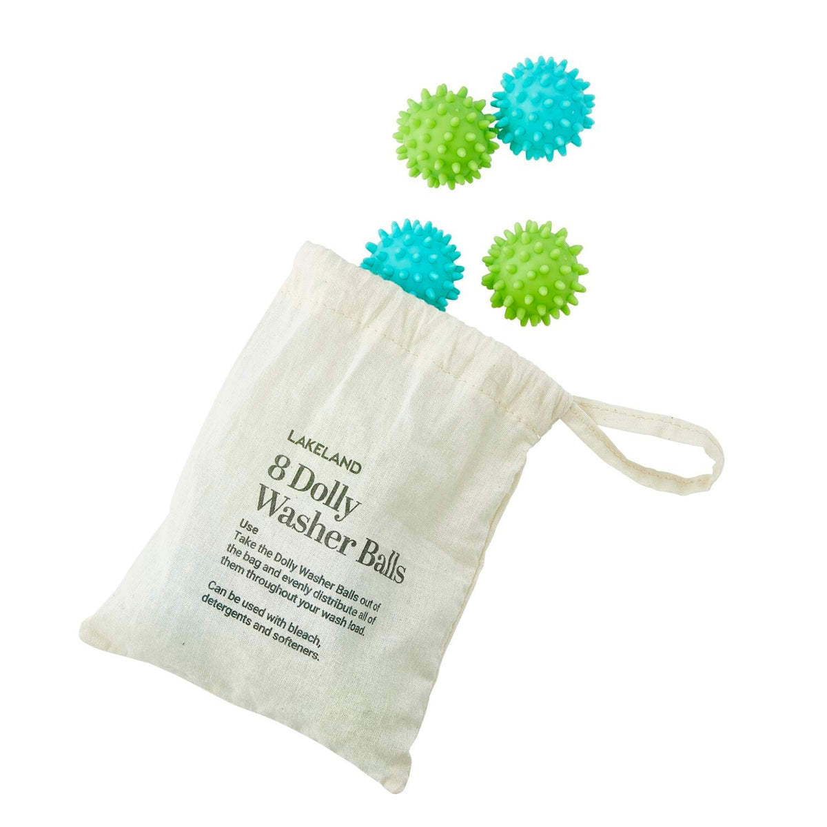 8 Dolly Washing Balls with Cotton Bag