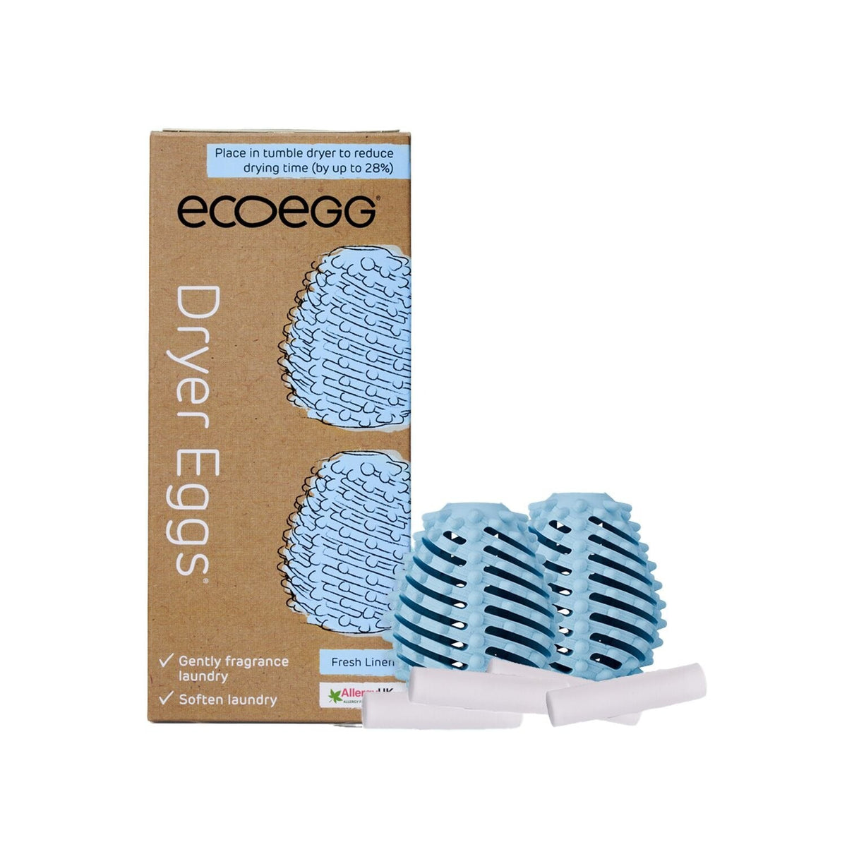 Ecoegg Dryer Eggs with Fresh Linen Scent Booster Sticks, pack of 2