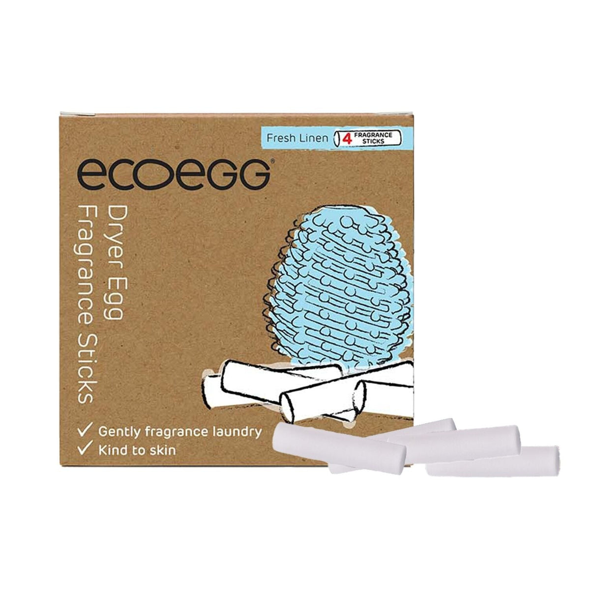 Ecoegg Dryer Egg Fresh Linen Fragrance Stick Refills, pack of 4