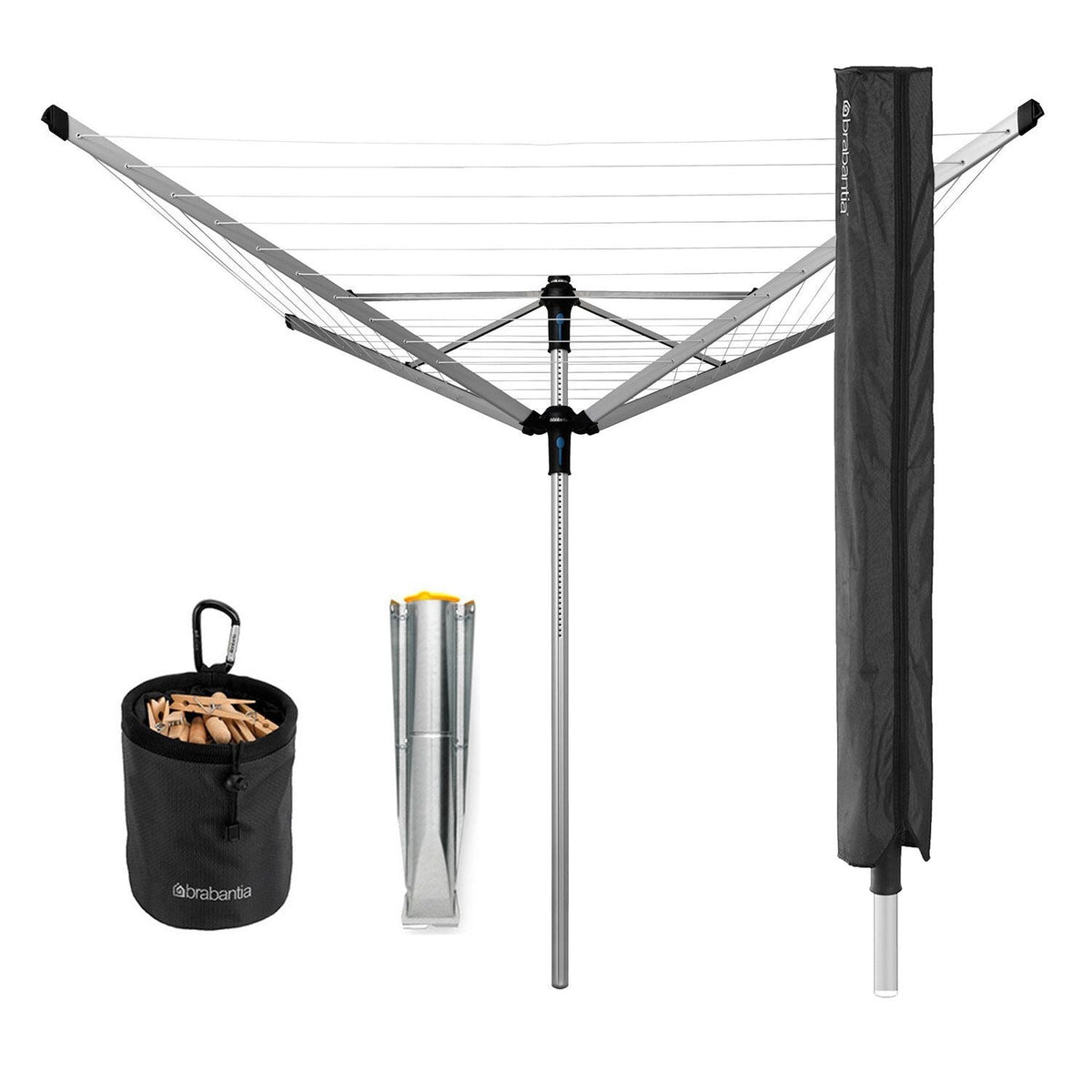 Brabantia 60M Lift-O-Matic Advance Rotary Airer Bundle
